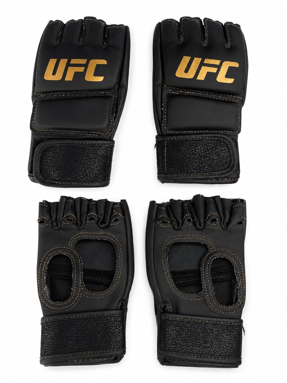UFC Black Gloves with Gold Logo MMA Training Gloves